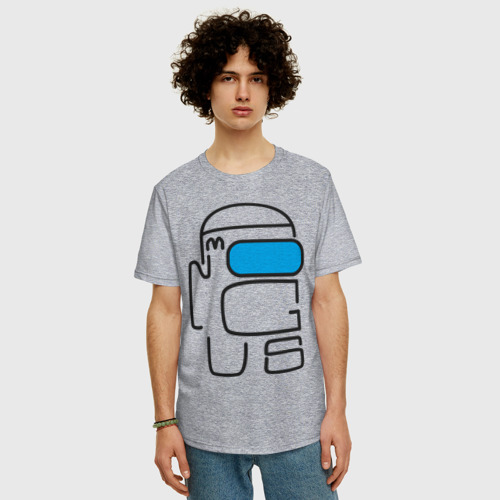Мужская футболка хлопок Oversize с принтом АМОНГ АС ШРИФТ | AMONG US TYPE, фото на моделе #1