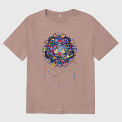 Женская футболка хлопок Oversize Мандала Шивы