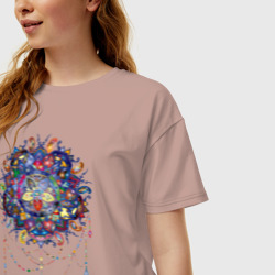 Женская футболка хлопок Oversize Мандала Шивы - фото 2