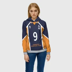 Женская толстовка 3D Karasuno 9 форма Карасуно - фото 2