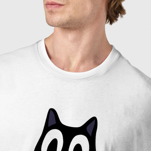 Мужская футболка хлопок с принтом Cartoon cat, фото #4