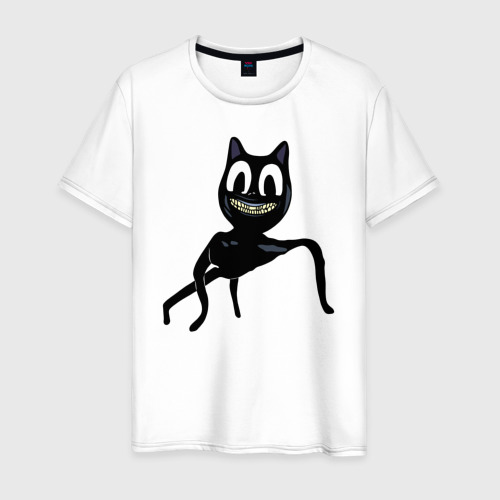 Мужская футболка хлопок с принтом Cartoon cat, вид спереди #2