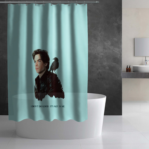 Штора 3D для ванной Дневники вампира, - фото 3