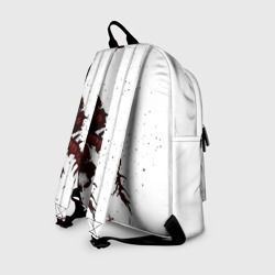 Рюкзак с принтом Какуджа Токийский гуль для любого человека, вид сзади №1. Цвет основы: белый