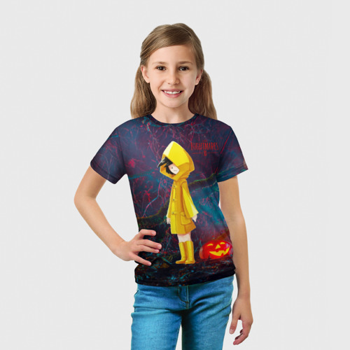 Детская футболка 3D с принтом Little   nightmares    2, вид сбоку #3
