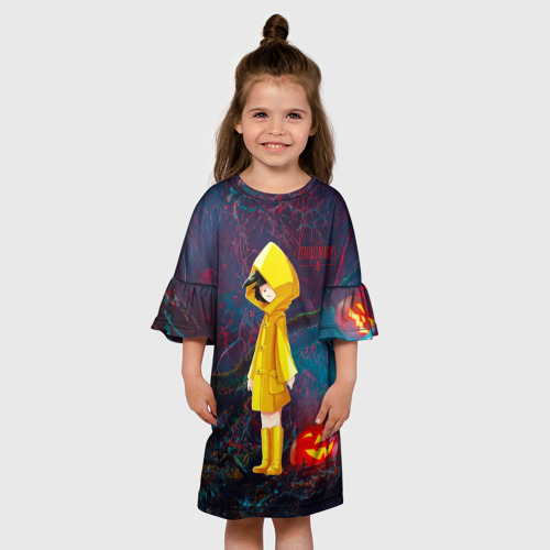 Детское платье 3D с принтом Little   nightmares    2, вид сбоку #3