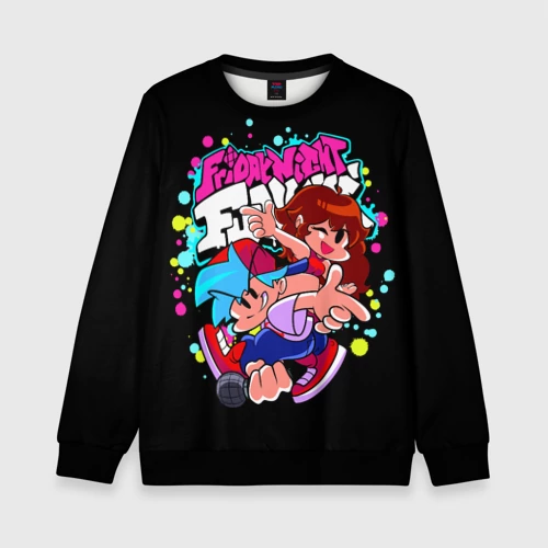 Детский свитшот 3D с принтом Friday Night Funkin, вид спереди #2
