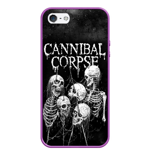 Чехол для iPhone 5/5S матовый Cannibal Corpse, цвет фиолетовый