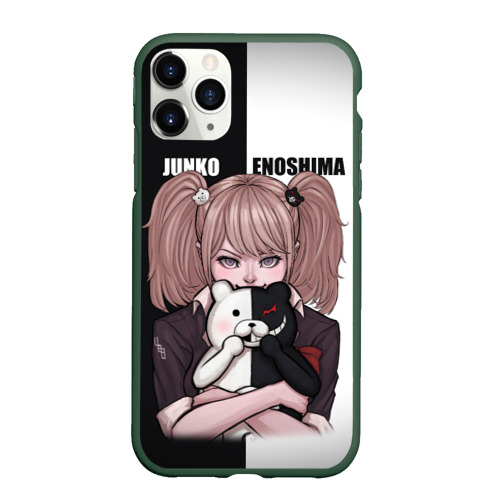 Чехол для iPhone 11 Pro матовый Monokuma Junko, цвет темно-зеленый