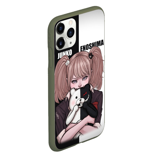 Чехол для iPhone 11 Pro матовый Monokuma Junko, цвет темно-зеленый - фото 3