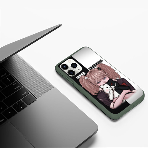 Чехол для iPhone 11 Pro матовый Monokuma Junko, цвет темно-зеленый - фото 5