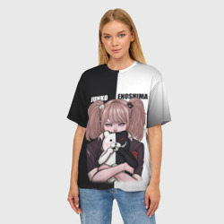 Женская футболка oversize 3D Monokuma Junko - фото 2