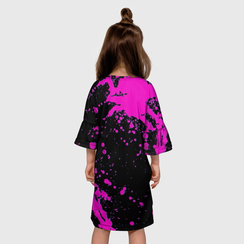 Детское платье 3D с принтом MONOKUMA PAINT, вид сзади #2