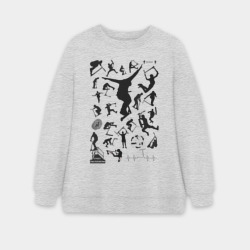 Женский свитшот oversize без начеса хлопок Трюковый самокат все звезды