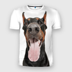 Мужская футболка 3D Slim Доберман Doberman