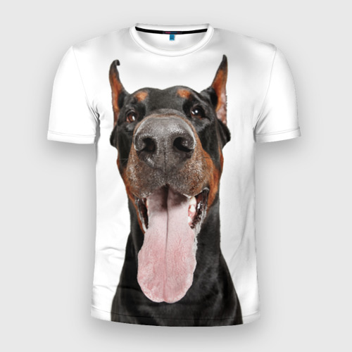 Мужская футболка 3D Slim Доберман Doberman