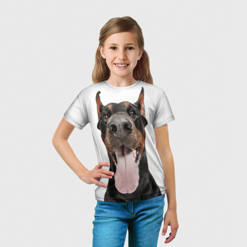 Детская футболка 3D Доберман Doberman, цвет 3D печать - фото 5