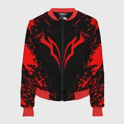 Женский бомбер 3D Берсерк черно-красный