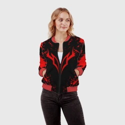 Женский бомбер 3D Берсерк черно-красный - фото 2