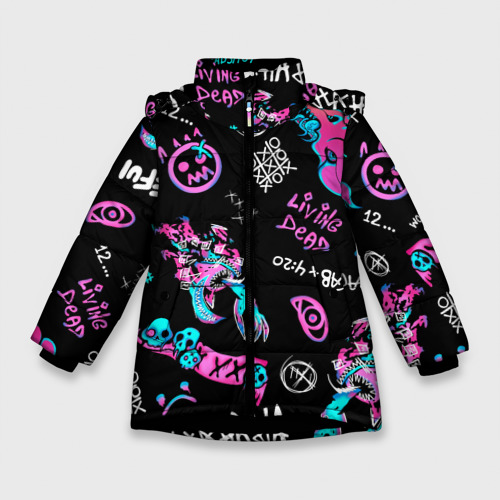 Зимняя куртка для девочек с принтом CS GO, вид спереди №1