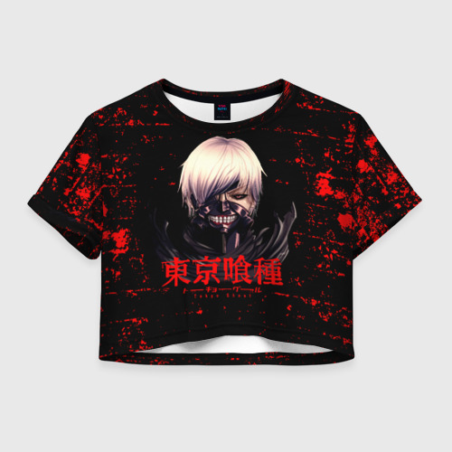 Женская футболка Crop-top 3D Tokyo Kaneki, цвет 3D печать