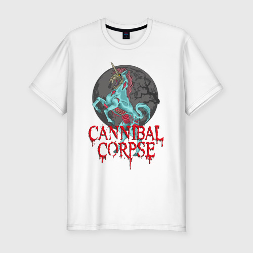 Мужская приталенная футболка из хлопка с принтом Cannibal Corpse Труп Каннибала, вид спереди №1