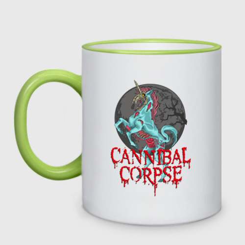 Кружка двухцветная Cannibal Corpse Труп Каннибала, цвет Кант светло-зеленый
