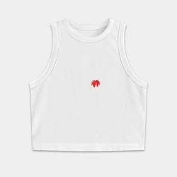 Женская укороченная майка-топ хлопок Скушай яблочко