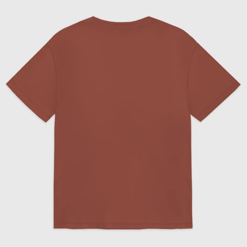 Мужская футболка хлопок Oversize с принтом Скушай яблочко, вид сзади #1