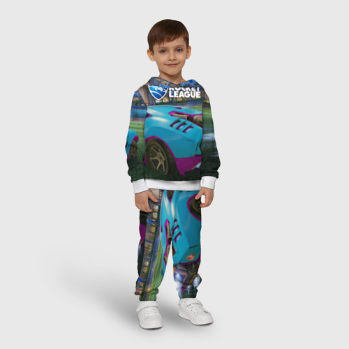 Детский костюм с толстовкой 3D Rocket League, цвет белый - фото 3