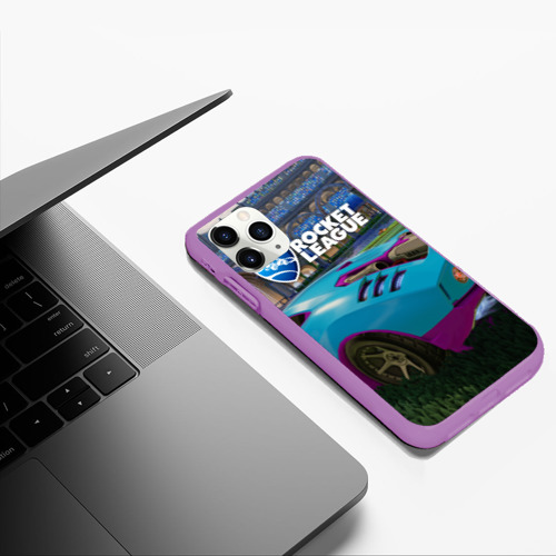 Чехол для iPhone 11 Pro Max матовый Rocket League, цвет фиолетовый - фото 5