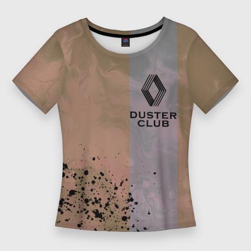 Женская футболка 3D Slim Renault Duster Club Рено Дастер Клуб, цвет 3D печать