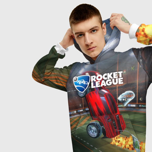 Мужская толстовка 3D Rocket League, цвет белый - фото 5