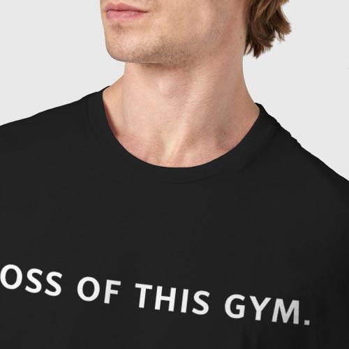 Мужская футболка хлопок Boss of this gym, цвет черный - фото 6