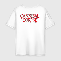 Футболка с принтом Cannibal Corpse Труп Каннибала +спина для мужчины, вид сзади №1. Цвет основы: белый