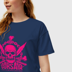 Женская футболка хлопок Oversize Corsair - фото 2