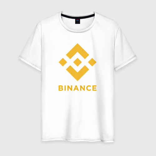Мужская футболка из хлопка с принтом Binance Бинанс биржа, вид спереди №1