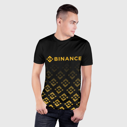 Мужская футболка 3D Slim Binance Бинанс биржа, цвет 3D печать - фото 3