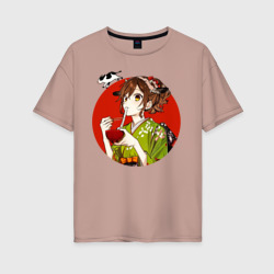 Хори-сан – Женская футболка хлопок Oversize с принтом купить со скидкой в -16%