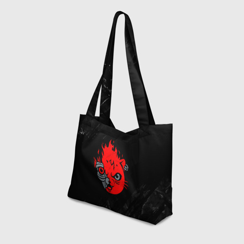 Пляжная сумка 3D Cyberpunk 2077 кот демон - фото 3