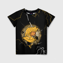 Детская футболка 3D Зеницу Zenitsu Клинок рассекающий демонов