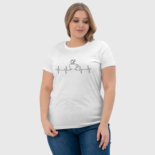 Женская футболка хлопок Кофе на кардиограмме - фото 6