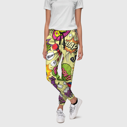 Женские брюки 3D Комикс, цвет 3D печать - фото 3