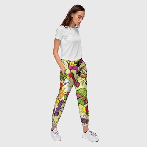 Женские брюки 3D Комикс, цвет 3D печать - фото 5