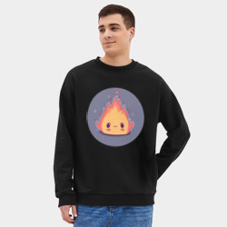 Мужской свитшот oversize без начеса хлопок Кальцифер - фото 2