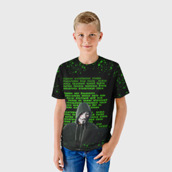 Детская футболка 3D Матрица мата Анонимус - фото 2