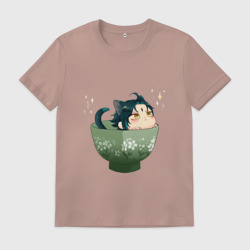 Мужская футболка хлопок Котик Сяо