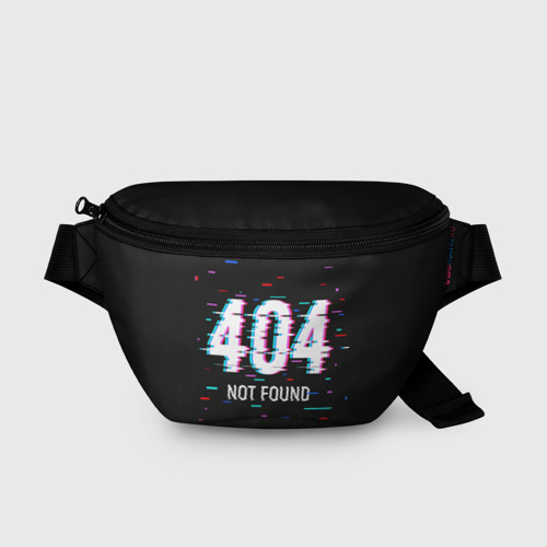 Поясная сумка 3D с принтом Глитч 404, вид спереди #2