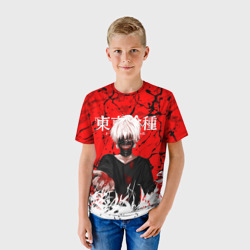 Детская футболка 3D Kaneki Ken on red - фото 2