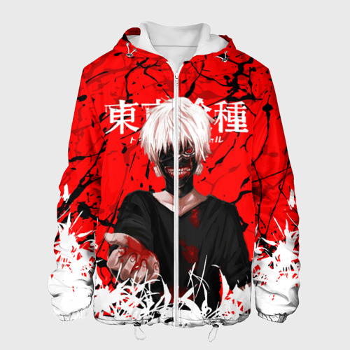 Мужская куртка 3D Kaneki Ken on red, цвет 3D печать